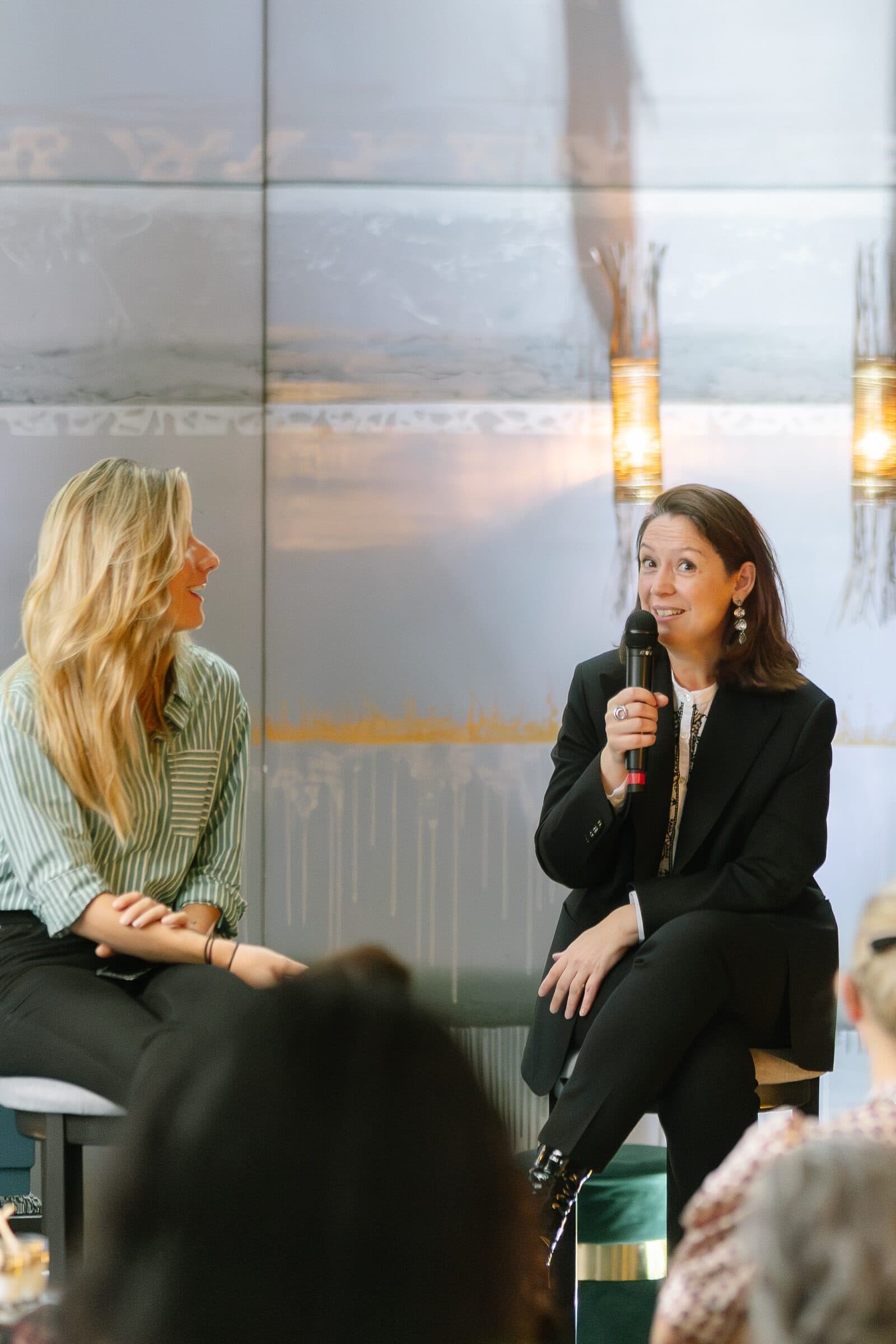 Laura Lesueur en interview lors d'un échange Legend Ladies
